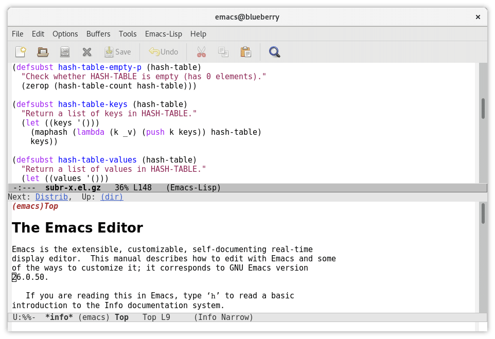GNU Emacs UI