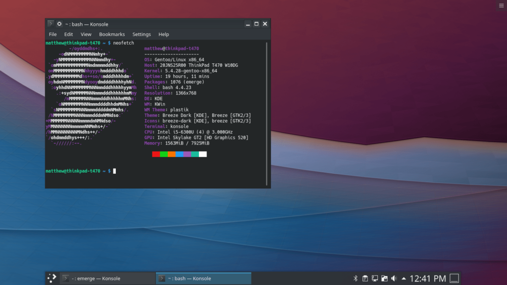 Gentoo Linux с KDE Desktop Environment