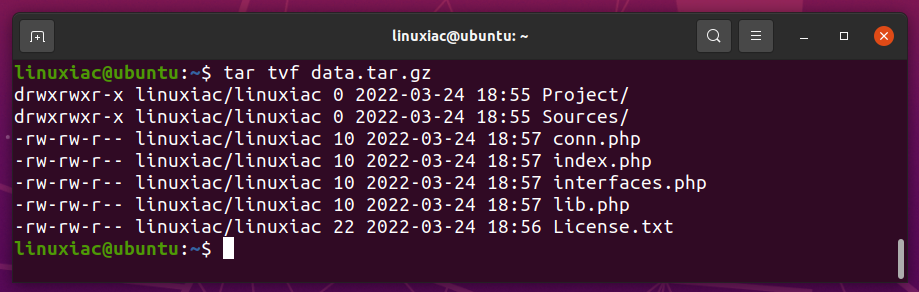 quickest way to untar file linux