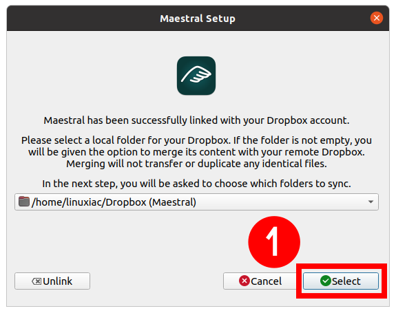 Maestral Dropbox Sync Directory