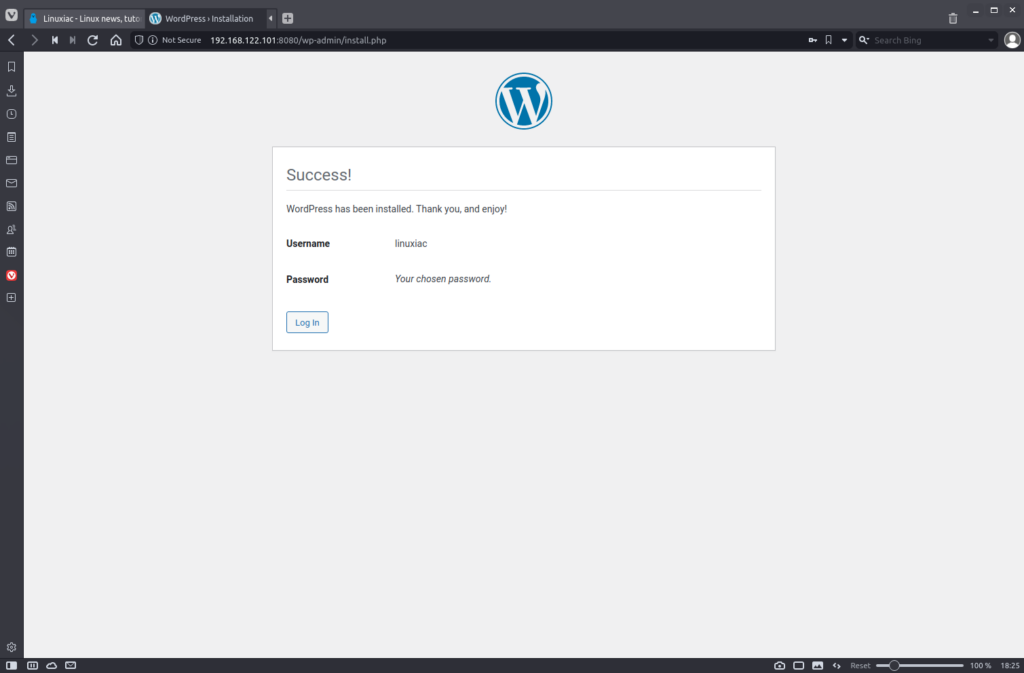 WordPress Had Been Successfully Installed