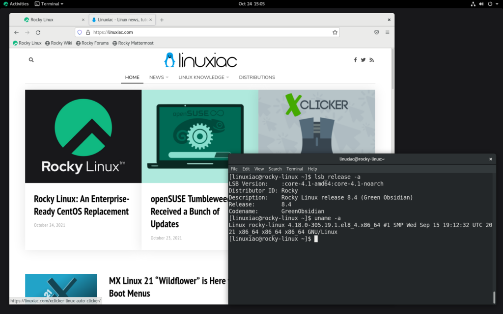 Rocky Linux GNOME Desktop