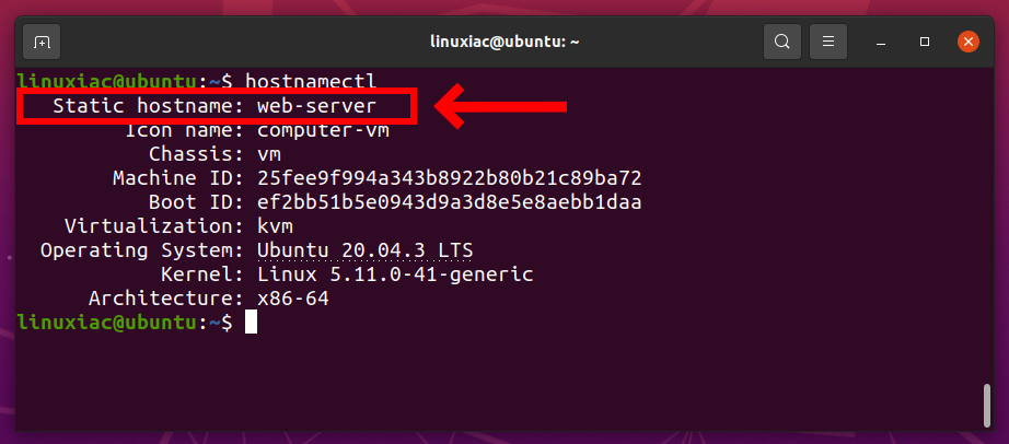 Променете името на хоста в Linux с командата hostnamectl