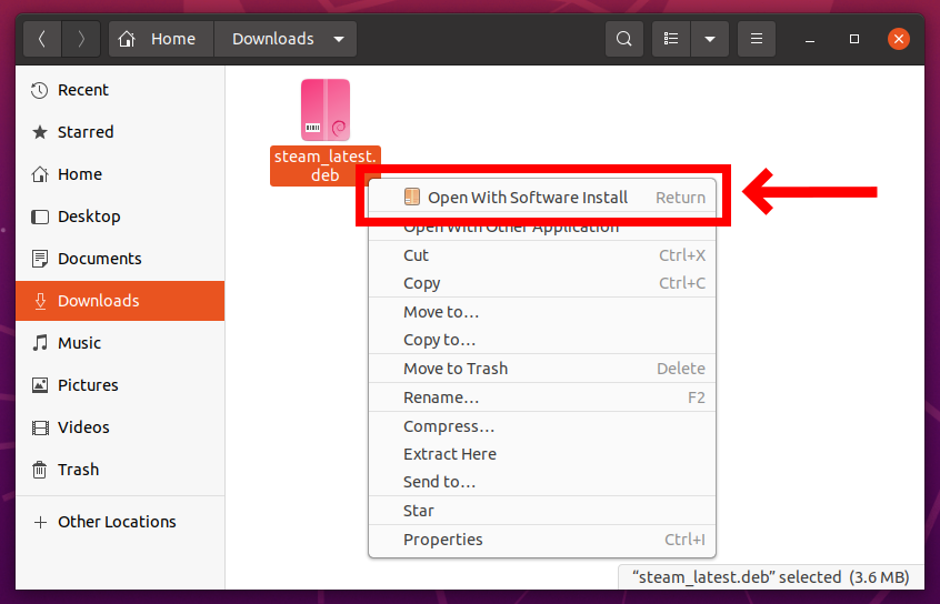Install deb File by Using Ubuntu Software Manager