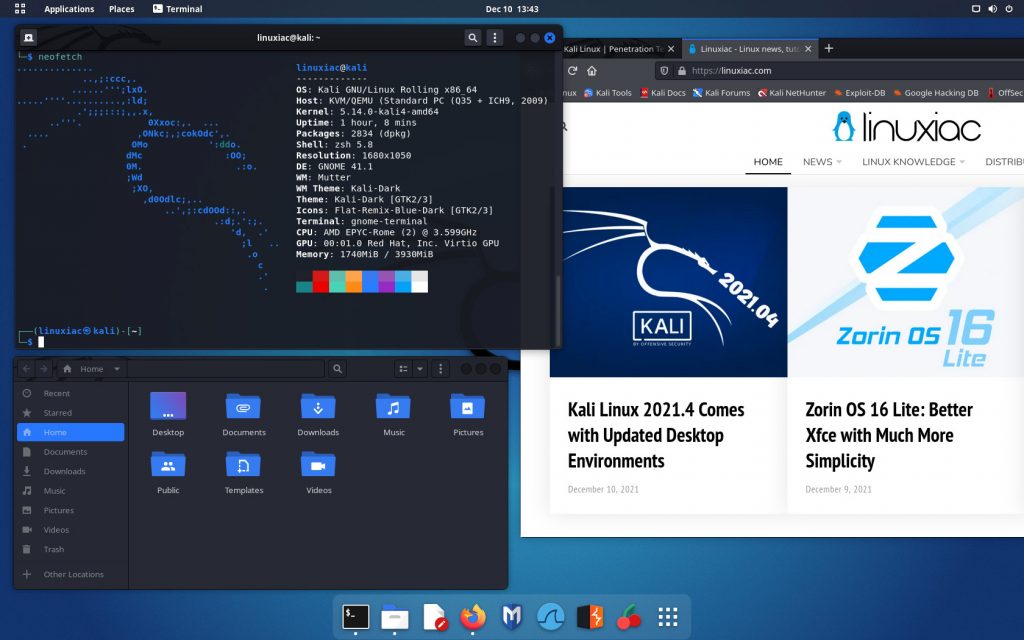 Kali Linux 2021.4 GNOME Desktop