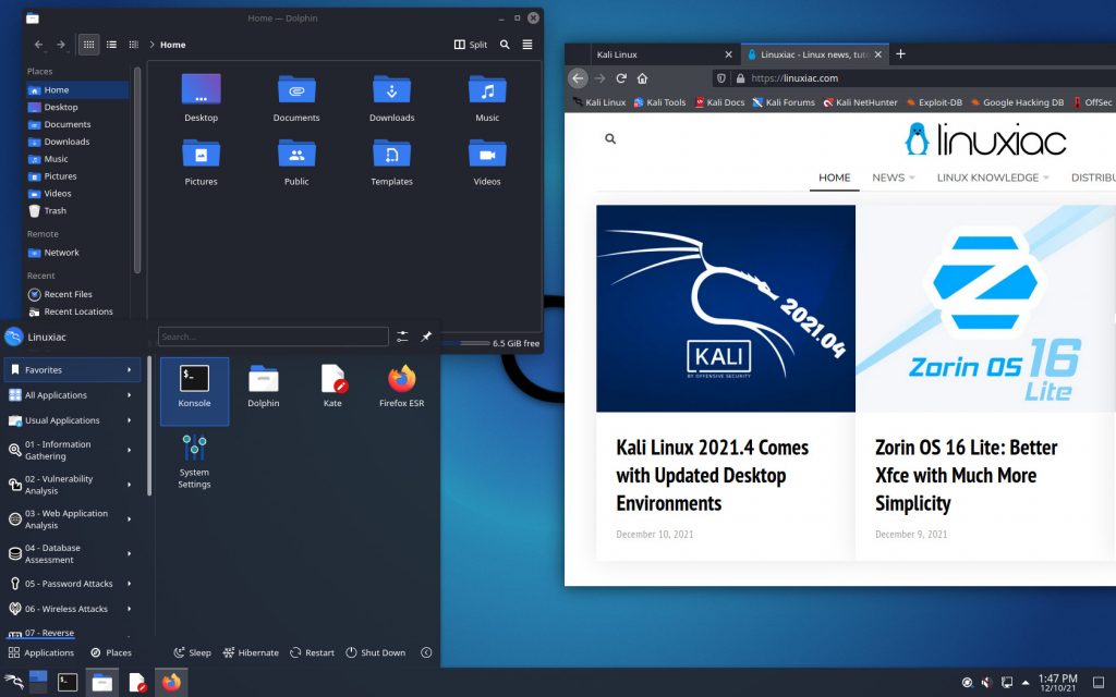 Kali Linux 2021.4 KDE Plasma Desktop