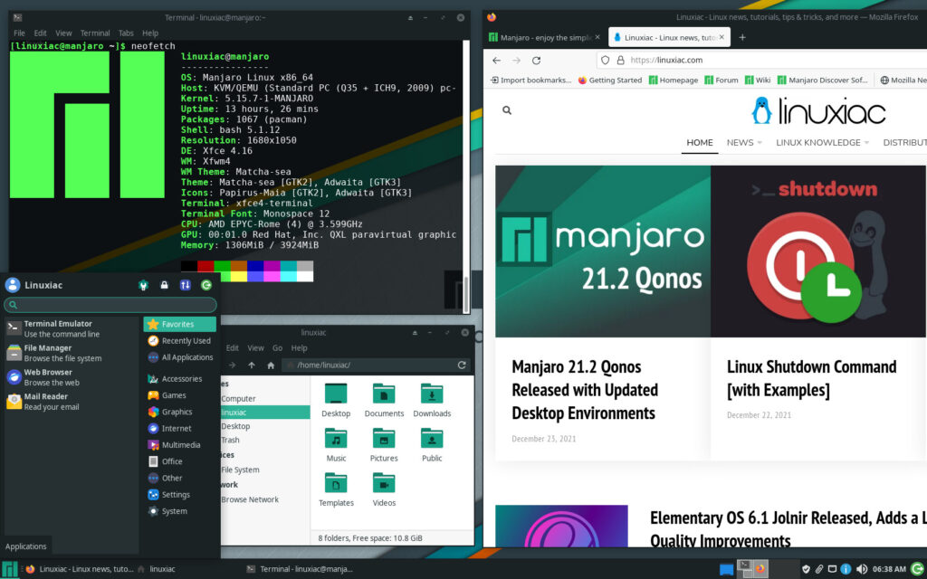 Manjaro 21.2 Xfce Desktop