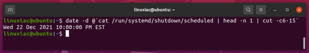 Check Scheduled Shutdown in Linux