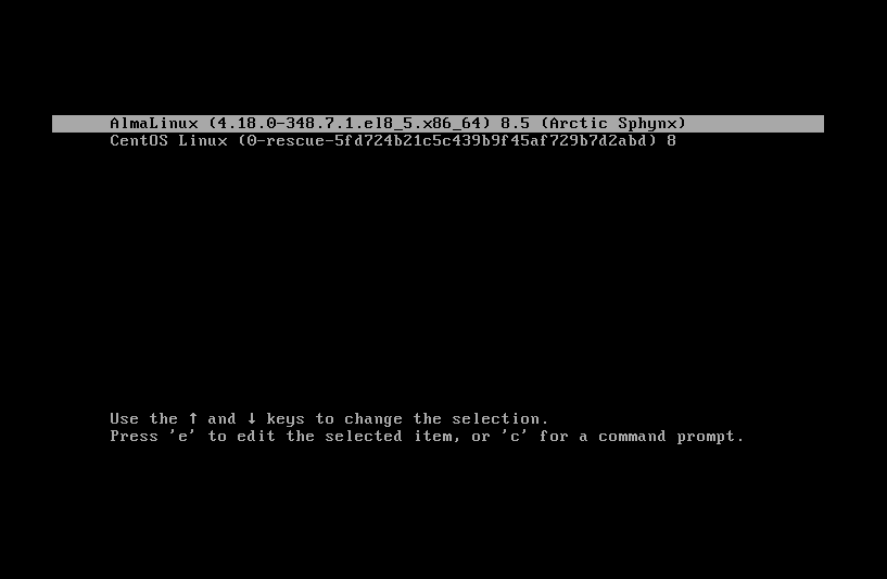 AlmaLinux 8 Bootloader