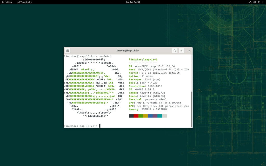 openSUSE Leap 15.2 GNOME Десктоп