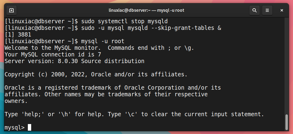 Auto Start Mysql Service Linux